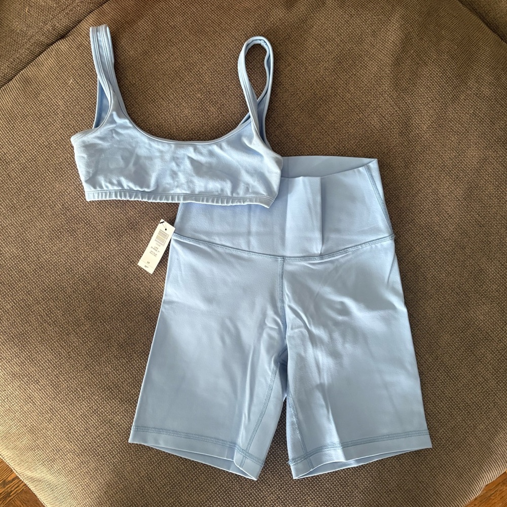 Aritzia TnaLIFE Bra Top and Bike Short Set